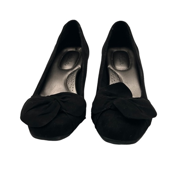 Abella Black Wedge Brelonna Bow Pump Heels Size 7 Women's - Picture 3 of 10